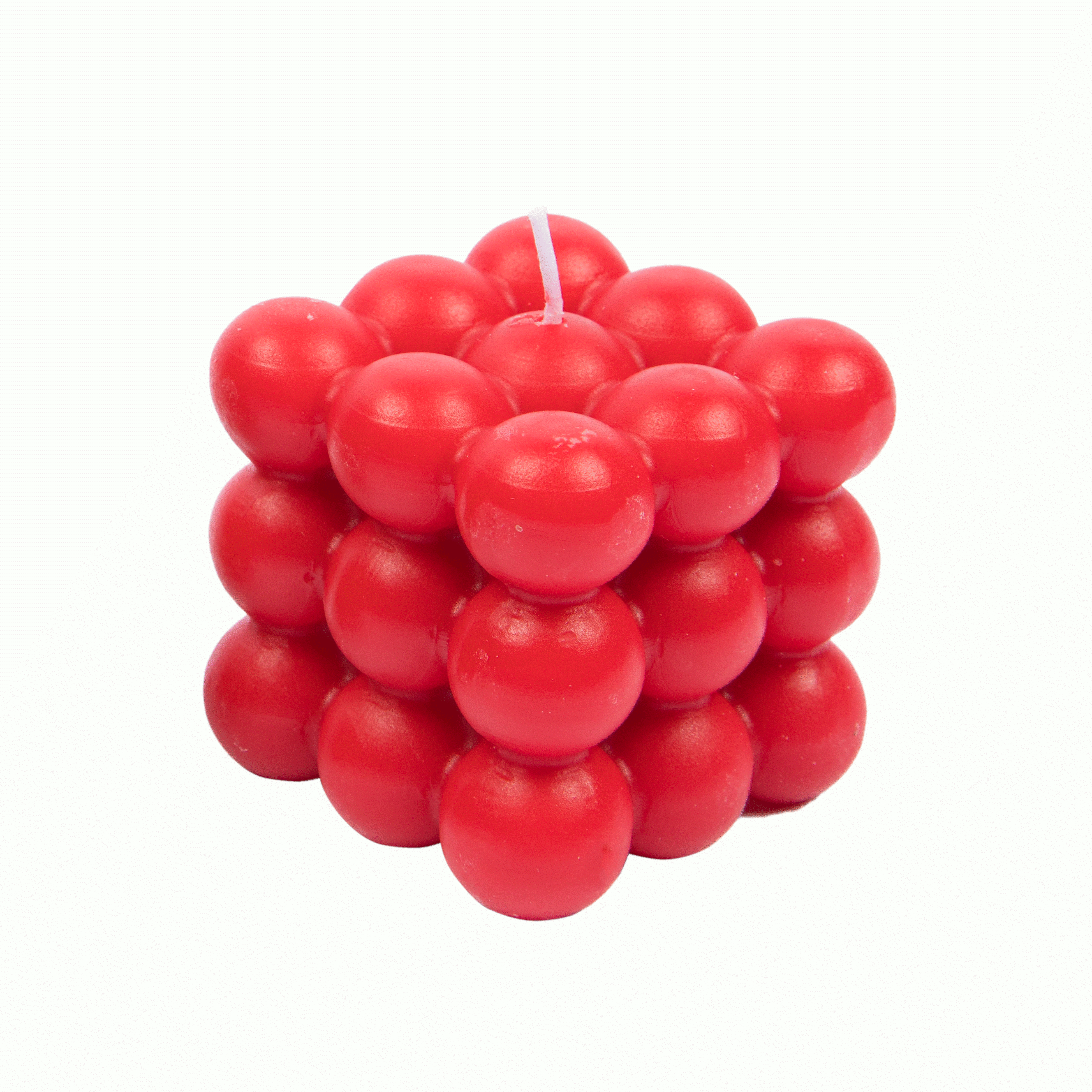 red bubble candle