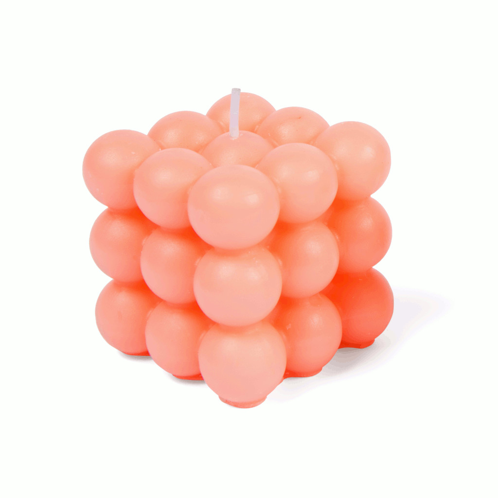 pink bubble candle